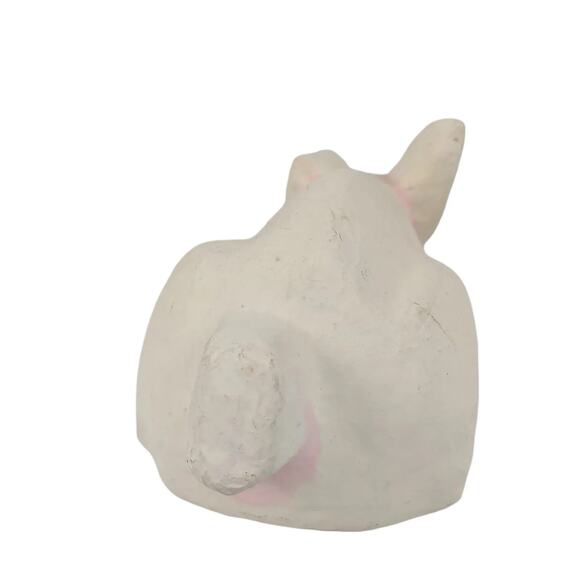 Vintage Handpainted Paper Mache 10" White Bunny Rabbit, Made in the Philippines - Picture 5 of 6